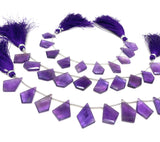 10 Pcs Amethsyt Faceted Fancy Slice Beads, Amethsyt Gemstone Beads for Jewelry Making, 12x10mm - 18x14mm