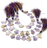 10 Pcs Ametrine Faceted Fancy Slice Beads, Ametrine Gemstone Beads for Jewelry Making, 15x12mm - 20x14mm