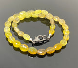 16.5” Genuine Yellow Sapphire Necklace with Pave Diamond Clasp, Natural Yellow Sapphire Necklace, AAA Grade, Gifts for Her