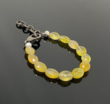 Natural Yellow Sapphire Gemstone Bracelet, Pave Diamond Adjustable Bracelet, Sapphire Jewelry, November Birthstone Jewelry