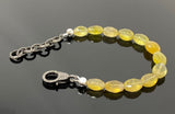 Natural Yellow Sapphire Gemstone Bracelet, Pave Diamond Adjustable Bracelet, Sapphire Jewelry, November Birthstone Jewelry