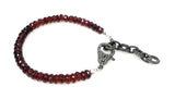 Natural Garnet Gemstone Bracelet, Pave Diamond Adjustable Bracelet, Garnet Jewelry, January Birthstone Jewelry