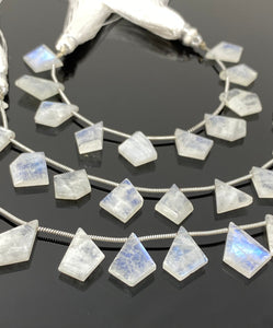 10 Pcs Rainbow Moonstone Fancy Slice Beads, Rainbow Moonstone Gemstone Beads for Jewelry Making