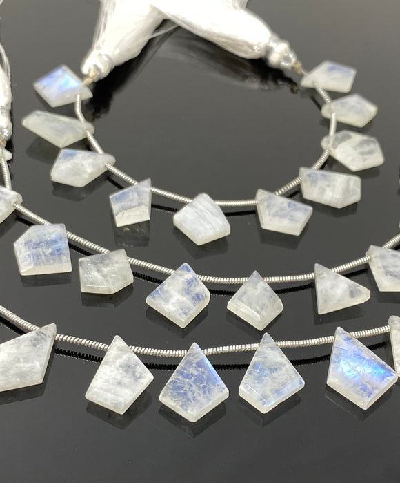10 Pcs Rainbow Moonstone Fancy Slice Beads, Rainbow Moonstone Gemstone Beads for Jewelry Making