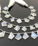 10 Pcs Rainbow Moonstone Fancy Slice Beads, Rainbow Moonstone Gemstone Beads for Jewelry Making