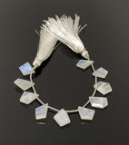 10 Pcs Rainbow Moonstone Fancy Slice Beads, Rainbow Moonstone Gemstone Beads for Jewelry Making
