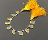 10 Pcs Natural Citrine Fancy Slice Beads, Citrine Gemstone Beads for Jewelry Making