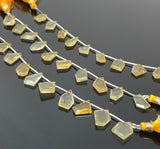 10 Pcs Natural Citrine Fancy Slice Beads, Citrine Gemstone Beads for Jewelry Making