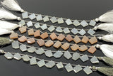 10 Pcs Moonstone Fancy Slice Beads, Gemstone Beads, White Moonstone Beads, Peach Moonstone Beads Gray Moonstone Beads, 12x8mm - 19x15mm