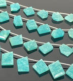 10 Pcs Amazonite Fancy Slice Beads, Amazonite Gemstone Beads for Jewelry Making, 10x9mm - 18x15mm