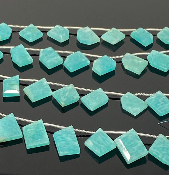 10 Pcs Amazonite Fancy Slice Beads, Amazonite Gemstone Beads for Jewelry Making, 10x9mm - 18x15mm