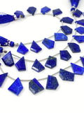 10 Pcs Lapis Lazuli Faceted Fancy Slice Beads, Natural Lapis Lazuli Gemstone Beads for Jewelry Making, 15x10mm - 18x14mm