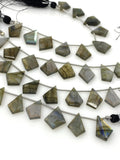 10 Pcs Labradorite Faceted Fancy Slice Beads, Labradorite Gemstone Beads for Jewelry Making