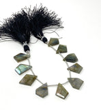10 Pcs Labradorite Faceted Fancy Slice Beads, Labradorite Gemstone Beads for Jewelry Making