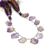 10 Pcs Ametrine Faceted Fancy Slice Beads, Ametrine Gemstone Beads for Jewelry Making, 15x12mm - 20x14mm