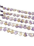 10 Pcs Ametrine Faceted Fancy Slice Beads, Ametrine Gemstone Beads for Jewelry Making, 15x12mm - 20x14mm