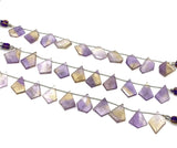 10 Pcs Ametrine Faceted Fancy Slice Beads, Ametrine Gemstone Beads for Jewelry Making, 15x12mm - 20x14mm