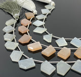 10 Pcs Moonstone Fancy Slice Beads, Gemstone Beads, White Moonstone Beads, Peach Moonstone Beads Gray Moonstone Beads, 12x8mm - 19x15mm
