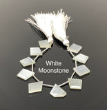10 Pcs Moonstone Fancy Slice Beads, Gemstone Beads, White Moonstone Beads, Peach Moonstone Beads Gray Moonstone Beads, 12x8mm - 19x15mm
