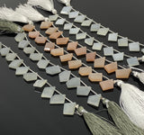 10 Pcs Moonstone Fancy Slice Beads, Gemstone Beads, White Moonstone Beads, Peach Moonstone Beads Gray Moonstone Beads, 12x8mm - 19x15mm