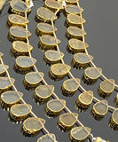 10 Pcs Citrine Electroplated Slice Beads, Citrine Gemstone Wholesale Beads 14x9mm - 15x10mm