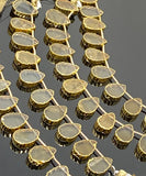 10 Pcs Citrine Electroplated Slice Beads, Citrine Gemstone Wholesale Beads 14x9mm - 15x10mm