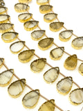 10 Pcs Citrine Electroplated Slice Beads, Citrine Gemstone Wholesale Beads 14x9mm - 15x10mm