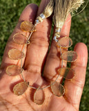 10 Pcs Citrine Electroplated Slice Beads, Citrine Gemstone Wholesale Beads 14x9mm - 15x10mm