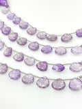10 Pcs Amethsyt Carved Gemstone Beads, Natural Amethsyt Flower Carving Heart Shape Beads for Jewelry Making, 12x12mm