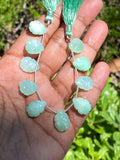 10 Pcs Chrysoprase Carved Gemstone Beads, Natural Chrysoprase Flower Carving Pear Shape Beads for Jewelry Making, 14.25mm x 10mm