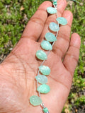 10 Pcs Chrysoprase Carved Gemstone Beads, Natural Chrysoprase Flower Carving Pear Shape Beads for Jewelry Making, 14.25mm x 10mm