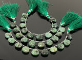 10 Pcs Emerald Carved Gemstone Beads, Natural Emerald Flower Carving Heart Shape Beads for Jewelry Making, 12x12mm