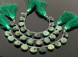 10 Pcs Emerald Carved Gemstone Beads, Natural Emerald Flower Carving Heart Shape Beads for Jewelry Making, 12x12mm