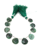 10 Pcs Emerald Carved Gemstone Beads, Natural Emerald Flower Carving Heart Shape Beads for Jewelry Making, 12x12mm