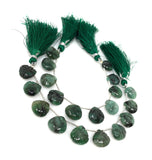 10 Pcs Emerald Carved Gemstone Beads, Natural Emerald Flower Carving Heart Shape Beads for Jewelry Making, 12x12mm