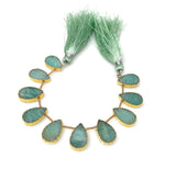 10 Pcs Amazonite Electroplated Slice Beads, Peruvian Amazonite Gemstone Wholesale Beads 14x9mm - 15x10mm