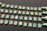 10 Pcs Amazonite Electroplated Slice Beads, Peruvian Amazonite Gemstone Wholesale Beads 14x9mm - 15x10mm