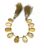 10 Pcs Citrine Electroplated Slice Beads, Citrine Gemstone Wholesale Beads 14x9mm - 15x10mm