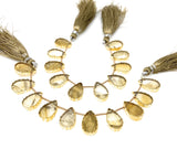 10 Pcs Citrine Electroplated Slice Beads, Citrine Gemstone Wholesale Beads 14x9mm - 15x10mm