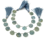 10 Pcs Aquamarine Carved Gemstone Beads, Aquamarine Flower Carving Pear Shape Beads for Jewelry Making, 12mm - 12.5mm