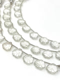 10 Pcs Clear Quartz Carved Gemstone Beads, Clear Quartz Flower Carving Heart Shape Beads for Jewelry Making, 12x12mm