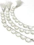 10 Pcs Clear Quartz Carved Gemstone Beads, Clear Quartz Flower Carving Heart Shape Beads for Jewelry Making, 12x12mm