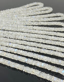 16” Rainbow Moonstone Square Heishi Beads, Blue Flash Rainbow Moonstone Gemstone Tyre Beads, Jewelry Supplies, Wholesale Bulk Beads