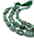 9.5" Natural Emerald Faceted Nugget Beads, Spiritual Energy Healing Gemstone Beads, Crystal Chakra Bulk Wholesale DIY Jewelry Making Beads