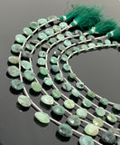 Natural Emerald Gemstone Beads, Emerald Faceted Heart Shape Beads for Jewelry Making, May Birthstone Jewelry Supplies, 8” Strand