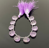 10 Pcs Amethsyt Carved Gemstone Beads, Natural Amethsyt Flower Carving Heart Shape Beads for Jewelry Making, 12x12mm