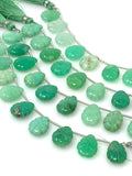 10 Pcs Chrysoprase Carved Gemstone Beads, Natural Chrysoprase Flower Carving Pear Shape Beads for Jewelry Making, 14x10mm