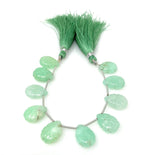 10 Pcs Chrysoprase Carved Gemstone Beads, Natural Chrysoprase Flower Carving Pear Shape Beads for Jewelry Making, 14.25mm x 10mm