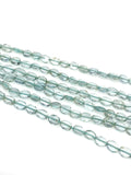 15” Aquamarine Gemstone Beads, Blue Aquamarine Nugget Smooth Beads, Bulk Wholesale Beads, 4x3mm - 7x6mm