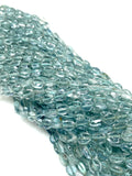 15” Blue Aquamarine Gemstone Beads, Aquamarine Nugget Smooth Beads, Bulk Wholesale Beads, 4x3mm - 7x6mm